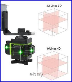 12/16 Lines Green Laser Level Cross Line 360° Self-Leveling LCD Measure Tool Kit