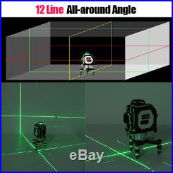 12 Line 360° 3D Laser Self Leveling Vertical & Horizontal Level Cross Green
