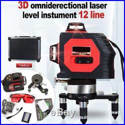 12 Line 3D Cross Laser Level 360° Self-leveling Wall Stick Measure + Tripod Kit