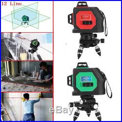 12 Line 3D Green Red Laser Self Leveling 360° Rotary Level Cross Measure +Box