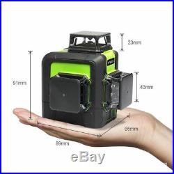 12 Line Laser Level Green Self Leveling 3D 360° Rotary Cross Measure Tool