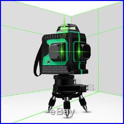 12 Lines 360 Degree Waterproof Self-Leveling Green 3D Laser Level Measure Kit