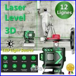12 Lines 360 ° Horizontal&Vertical Cross 3D Green Laser Level Self Leveling MEGF