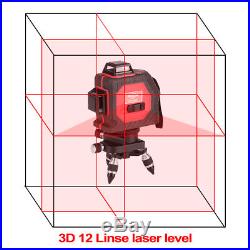 12 Lines Laser Enhance Self Leveling Vertical & Horizontal Level Cross 650nm Red