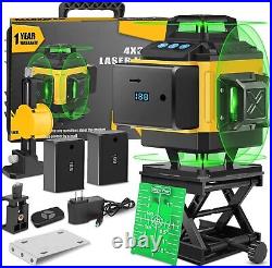 16-Line Green Laser Level Self-Leveling, 4X360° 2 Batteries/Remote Indoor/Outdoo