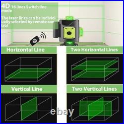 16 Lines Laser Level 4x360° Self Leveling Green Beam 4D Cross Line Laser for