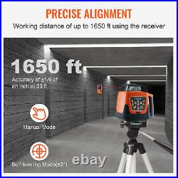 360°Automatic Self Leveling Rotary Rotating Laser Level Red Beam 500m Range Tool