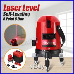 360 Degree Self-leveling Cross Laser Level Red 5 Line 6 Point + Tripod + Case