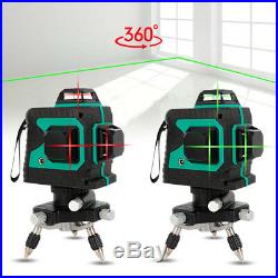 360° Laser Beam Line 12Lines 3D Green Red Laser Level Self-Leveling dustproof