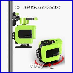 360° Rotary Laser Level Green 12/14 Lines Cross Lines Self Leveling With Bracket