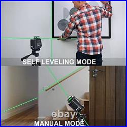360 Self Leveling Cross Line Laser Level With Tripod And 12 Ft Professional Lase