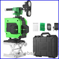 3D 12Line Green Laser Level Auto Self Leveling 360° Rotary Cross Measure&Toolbox