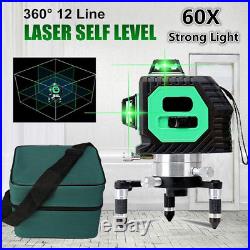 3D 12 Line 360° GREEN Laser Auto Self Leveling Vertical Horizontal Level Cross