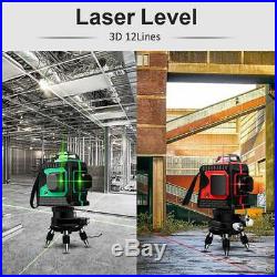 3D 12 Lines Laser Levels Self-Leveling 360° Horizontal & Vertical Cross Measurer