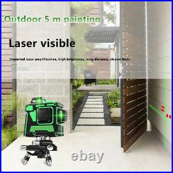 3D 360° 12 Line Laser Level Self-leveling Cross Horizontal Vertical Measure Tool