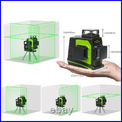 3D 360 Laser level Vertical Horizontal Cross Green Laser Beam Line + Receiver