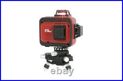 3D 3X 360° Self Auto 12 Lines Leveling Red Bright Beam Laser Level Tripod Case