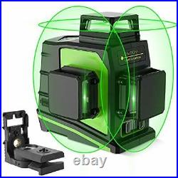 3D Green Beam Self-Leveling Laser Magnetic Pivoting Base Level Tool Black