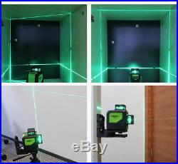 3D Laser Level 8 Line Green Self Leveling Outdoor 360 Rotary Cross Measure Tool