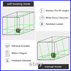 3D Laser Level Cross Line Self-Leveling Green Beams + Hard Case