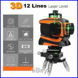 3D Laser Level Nivel 360 Vertical Horizontal Green Red 12 Lines Self-leveling