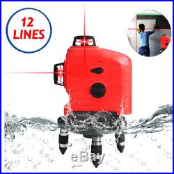 3D Red Laser Level Measure 12 Line Self Leveling Vertical&Horizontal Cross Tool