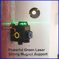 3 X 360° Green Laser Level Cross Line Self Leveling Remote Control With Tripod