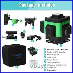 3x360° Flooring to Ceiling Alignment Tile Laser Level 12 Lines Green Beam