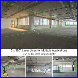 3x360 Green Beam Electronic Laser Level Self Leveling Three-Plane Leveling 200Ft