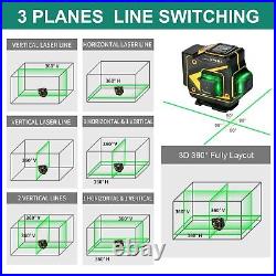 3x360° Mult line laser level for Floor Wall Ceiling leveling alignment squaring