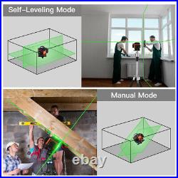 4D 16 Lines 360° Laser Level Self Leveling Green Bean Horizontal Vertical Cross