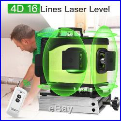 4D 16 Lines Green Beam Self-Leveling Laser Level 4x360°Laser Lines Buzzer Alarm