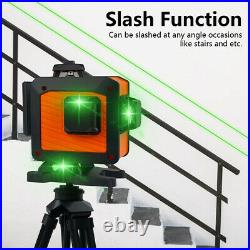 4D 16 Lines Green Laser Level 360° Auto Self Leveling Rotary Cross Measure Tool