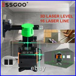 4D 16 Lines Green Laser Level DIY Cross Line Self Leveling 360 Rotary Measure US