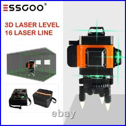 4D 16 Lines Green Laser Level DIY Cross Line Self Leveling 360 Rotary Measure US
