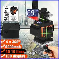 4D 16 Lines Laser Level Green Light Auto Self Leveling 360° Rotary Measure Tool