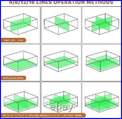 4D 16line Self-Leveling Laser Level 4x360 Green Cross Line Laser Rotary Leveling