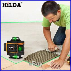 4D 360° 16 Lines Green Laser Level Self-Leveling Rotary Cross Measure Sets +