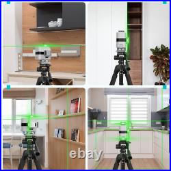 4D Self-Leveling Laser Level, 16 Lines Green Cross Line Laser Levels, with Hori