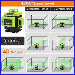 4D Self-Leveling Laser Level, 4X360° Cross Line, Remote Control, Anti-Fall Box