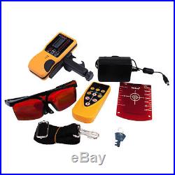 500M Range Self-leveling Rotary RED Laser Level Kit With Case + Tripod Staff