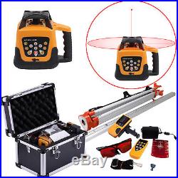 500m Automatic Self-Leveling Rotary Rotating Red Beam Laser Level Tripod Staff