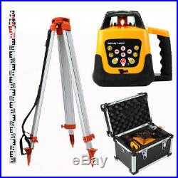 500m Automatic Self-Leveling Rotary Rotating Red Laser Level Kit Tripod + Staff