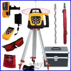 500m Self-leveling Red Laser Level 360 Rotating Rotary with Tripod Staff