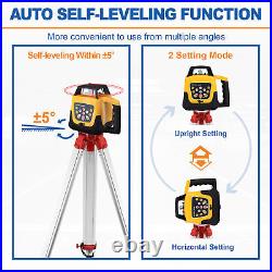 500m Self-leveling Red Laser Level 360 Rotating Rotary with Tripod Staff US