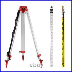 500m Self-leveling Red Laser Level 360 Rotating Rotary with Tripod Staff US