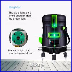5 Line Cross Blue Laser Level 3D 360° Rotary Auto Self-Leveling Measure Tool Set