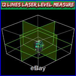 80X 3D Light 12 Line Laser Level Self Leveling Outdoor 360° Cross Measure Tool