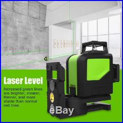 8 Line 360° Rotary Laser Cross Self Leveling Vertical Horizontal Level Green 6V