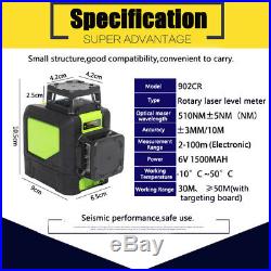 8 Line 360° Rotary Laser Self Leveling Vertical Horizontal Level Red Measure Kit